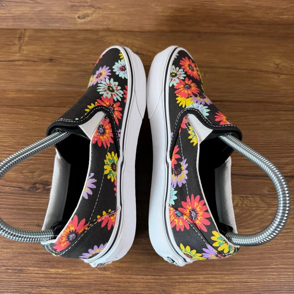 VANS ‘Peace‎ Floral’ Slip-On Sneakers Women’s Size 6 Shoes_4